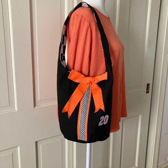 VINTAGE Race Ready Lady Nascar Tony Stewart 20 Bucket Bag w Orange Bow Bag - Picture 2 of 16